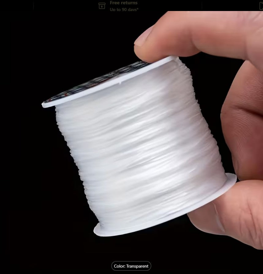 50 Meter Transparent Elastic Thread for Bracelets – Stretchable String for Beads & Jewelry Making