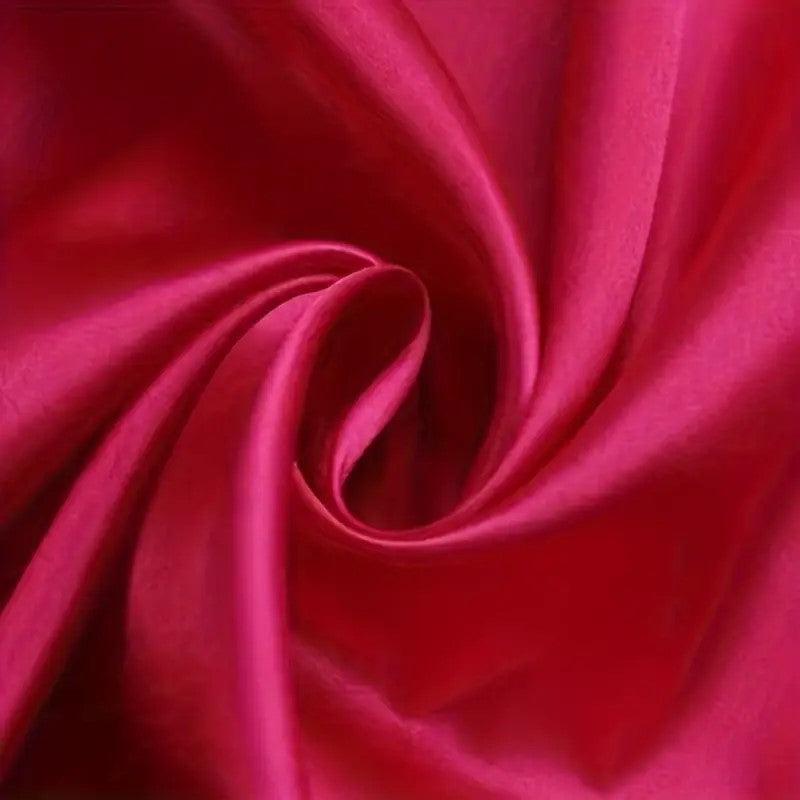 Blood Red Unstitched 2 Piece Plain Imported Korean Silk Shirt & Trouser Set for Women