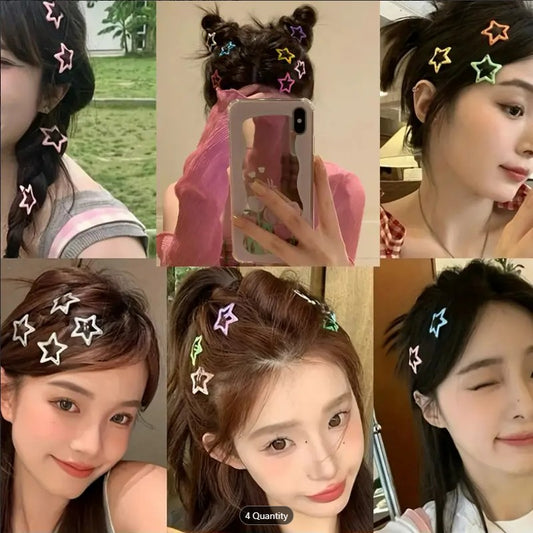 10 pcs Colorful Star-Shaped BB Barrettes Hair Clips 20 clips Set for Girls - Lovely Kids Hair Accessories