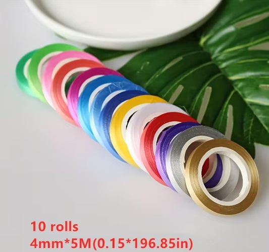 10 Pcs Vibrant Decorative Ribbons – Party, Wedding & Gift Wrapping