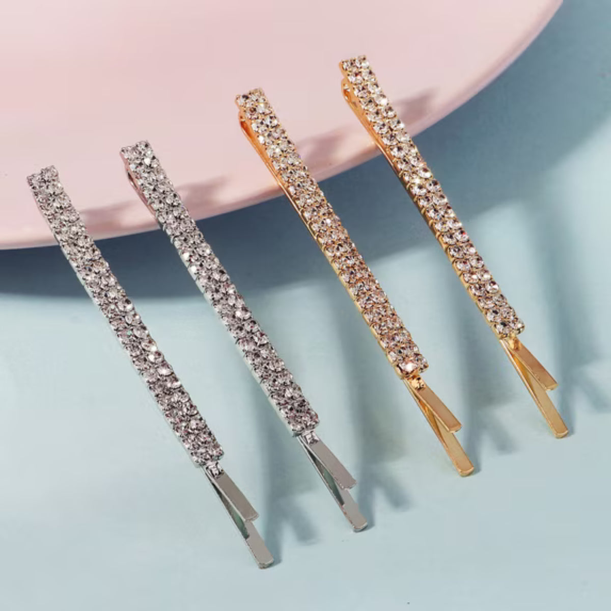2Pcs Crystal Hair Pins for Women | Sparkling Rhinestone Hair Clips | Elegant Hair Barrettes for Party, Wedding & Daily Wear