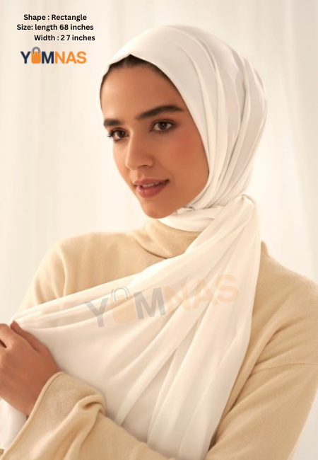 Ivory Luxury Chiffon Hijab for Women & Girls