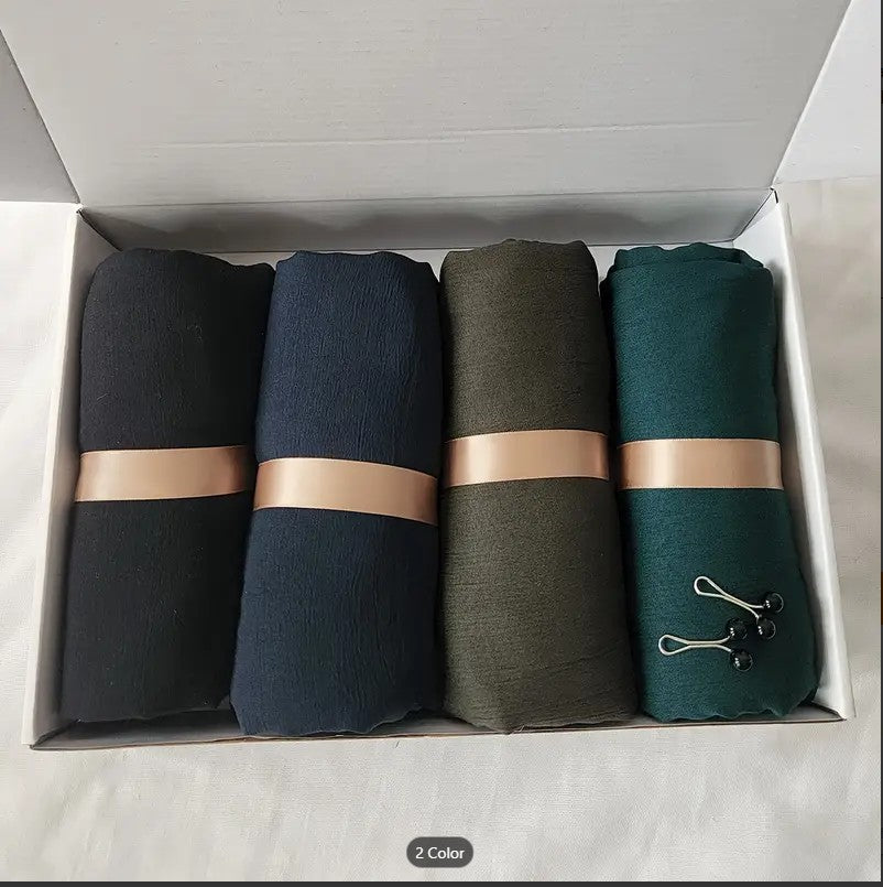 4 Bundle Dark Luxury Chiffon Hijab for Women & Girls