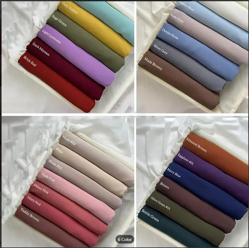 10 Random Luxury Chiffon Hijab for Women & Girls