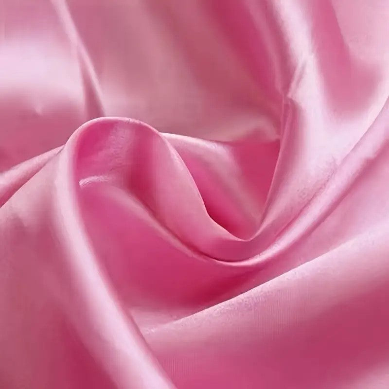 Baby Pink Unstitched 2 Piece Plain Imported Korean Silk Shirt & Trouser Set for Women