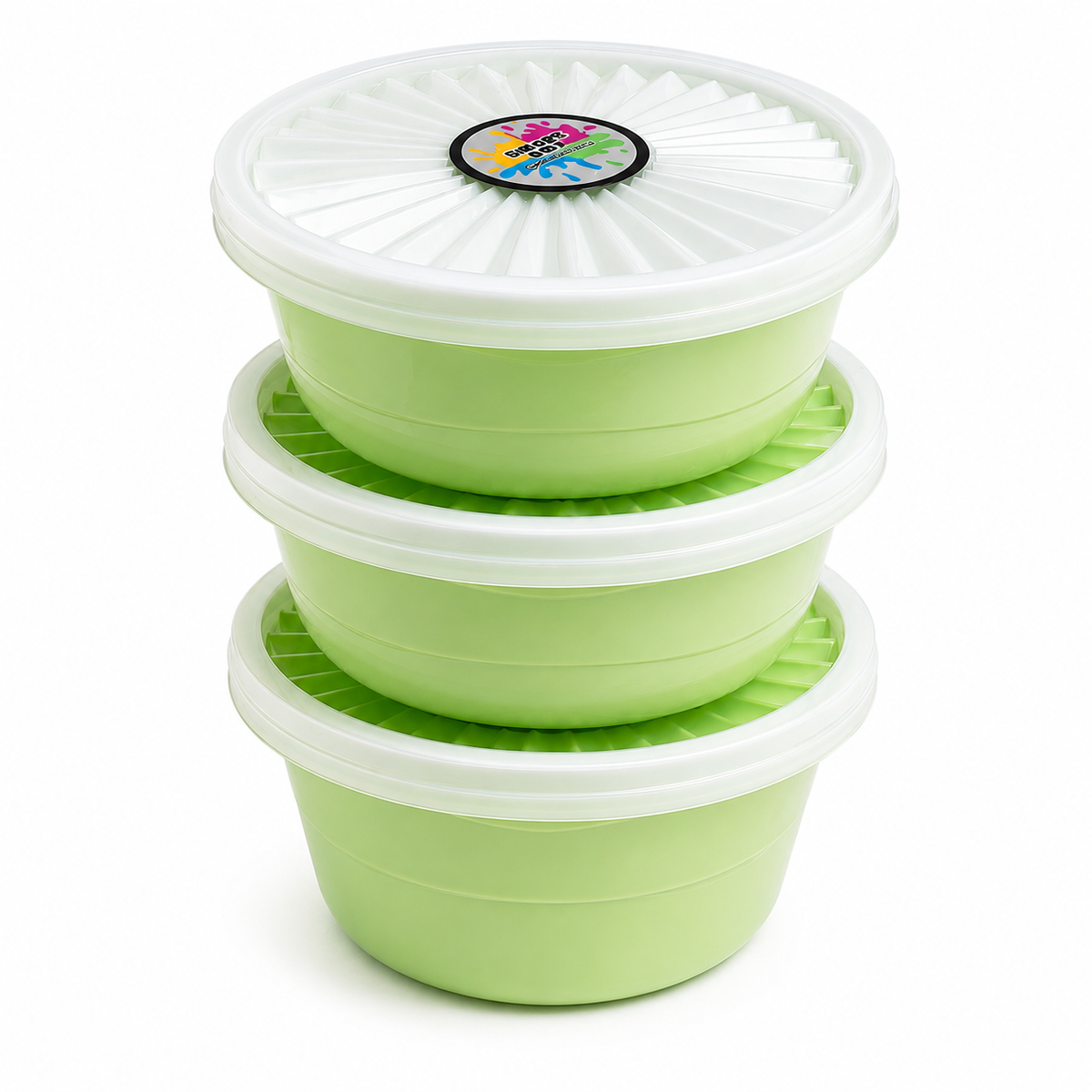 Premium 3-Piece Round Food Storage Container Set - BPA Free, Leak Proof, Stackable Kitchen Organizers - 500ml Each