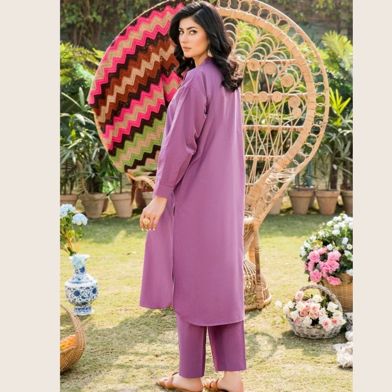 Dark Lilac Unstitched Fabric for Women & Girls