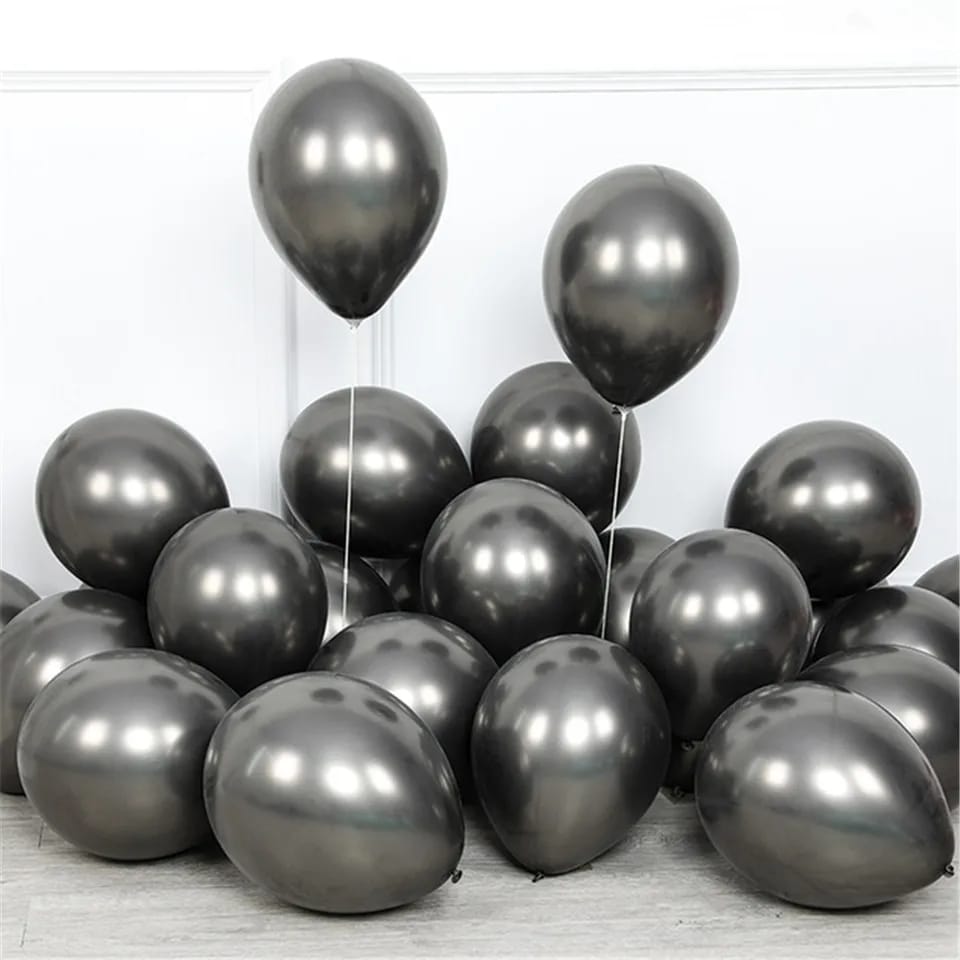 Black Large Metallic Shiny Balloons