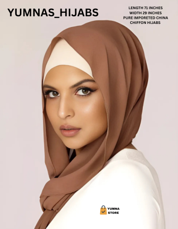 Light Brown Luxury Chiffon Hijab for Women & Girls