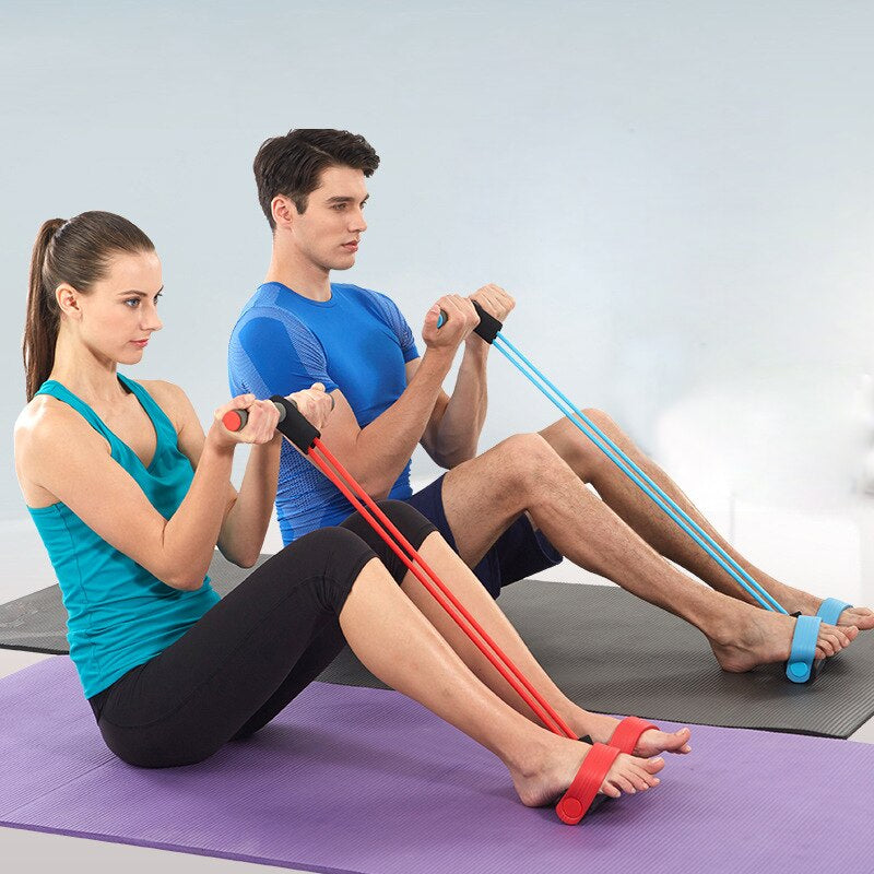 Pull Reducer Resistance Training Bands Tummy Trimmer Bally Fat Burner Body Exerciser Weight Loss Home Gym Home Workout Arm Muscle Builder Double Pull Rope Body Trimmer Pedal Exerciser Yoga Crossfit Exercise Arm Exercise Tummy Body Building Training Unisex