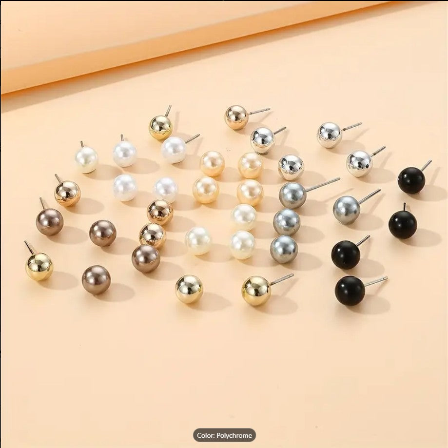 Imitation 1 Pair Pearl Stud Earrings Set
