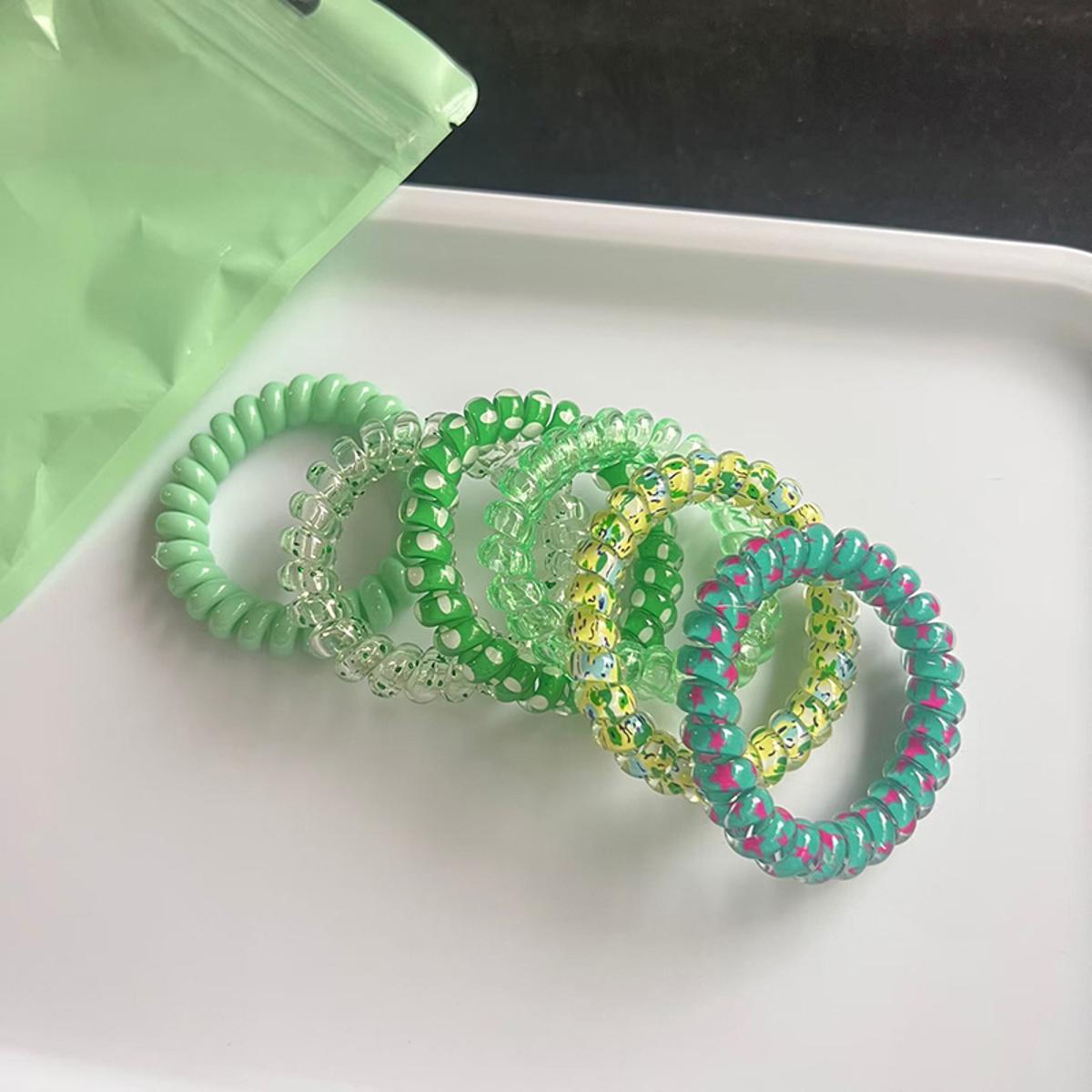 Candy-Colored Spiral Hair Ties for Women – Telephone Wire Elastic Phone Cord Hair Bands | Stylish, Tangle-Free & Gentle Hair Accessories