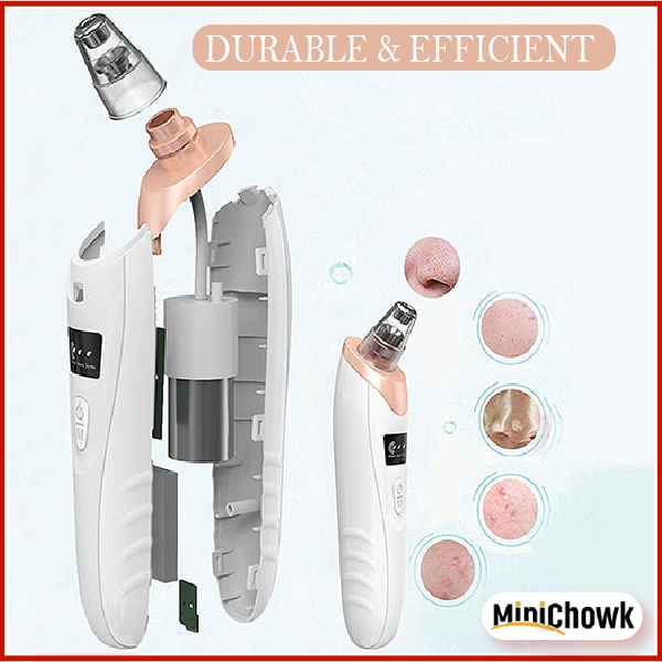 5 in 1 Blackhead Remover Vacuum – Electric Pore Cleaner with 5 Suction Heads, USB Rechargeable Facial Skin Care Tool