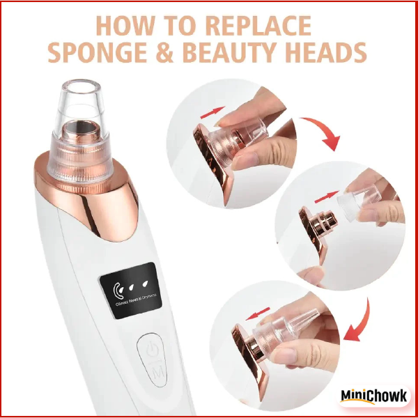 5 in 1 Blackhead Remover Vacuum – Electric Pore Cleaner with 5 Suction Heads, USB Rechargeable Facial Skin Care Tool