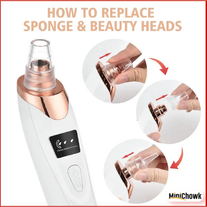 5 in 1 Blackhead Remover Vacuum – Electric Pore Cleaner with 5 Suction Heads, USB Rechargeable Facial Skin Care Tool