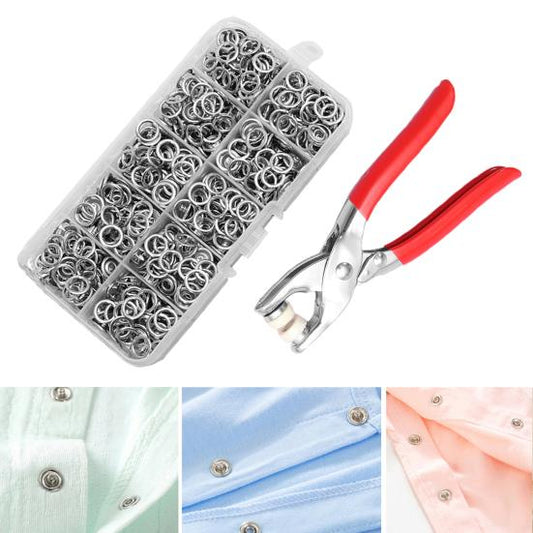 Metal Body Snap Button Kit With Hand Pressure Pliers 50pcs Snaps , Metal Snaps For Sewing, Sewing Snaps For DIY Crafts Clothes Hats.