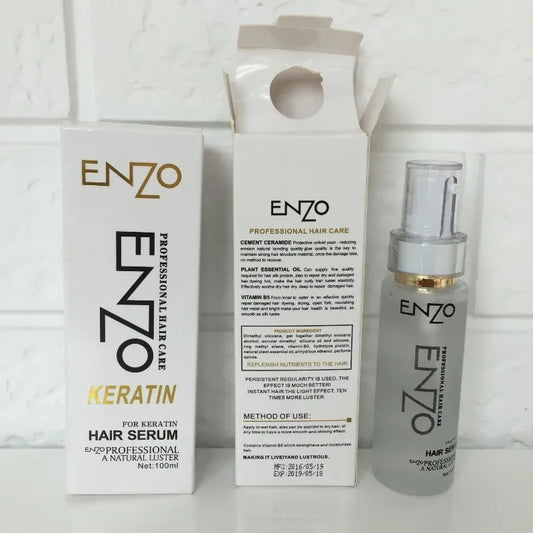 Enzo Keratin Hair Serum 100ml – Professional Hair Care Serum for Smooth, Shiny & Frizz-Free Hair | Repair & Nourish Formula