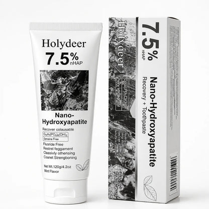 Holydeer Nano Hydroxyapatite Toothpaste | Fluoride Free Enamel Repair & Remineralization | Teeth Whitening Toothpaste | Anti Cavity & Tooth Sensitivity Relief | Gum Protection | Natural Tooth Paste for Sensitive Teeth | Adults & Kids | Fresh Breath