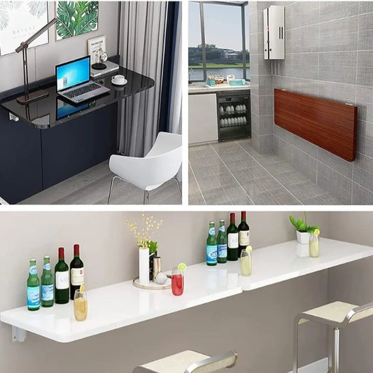 Multipurpose Wall Mounted Folding Table – Space-Saving Wooden Laptop & Office Desk for Home, Kitchen & Study