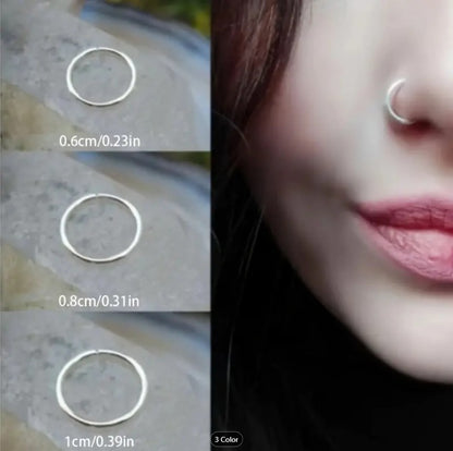 10 Pcs Nose Ring for Women & Girls(Golden, Silver & Multicolor 8mm