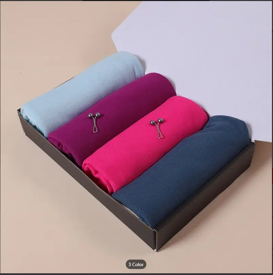 4 Set Of Luxury Chiffon Hijab for Women & Girls
