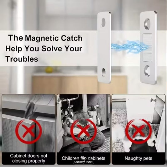 Heavy-Duty Stainless Steel Magnetic Cabinet Locks