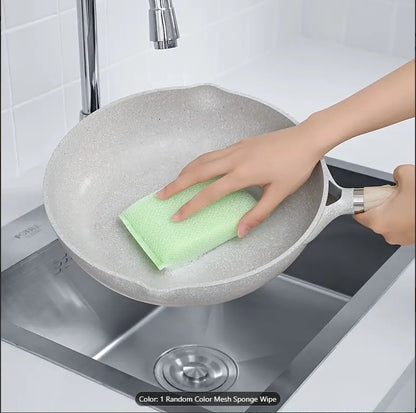 4PCS Premium Non-Scratch Kitchen Cleaning Sponges | Double-Sided Reusable Dish Scrubber Pads for Pots, Pans & Non-Stick Cookware