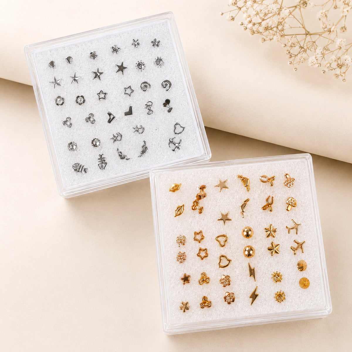 Mini Stud Earrings Set for Women & Girls | Gold & Silver Cute Earrings | Multiple Designs Fashion Jewelry