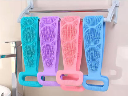 Silicone Body Scrubber Bath Belt For Men And Women Exfoliating Back Washer Shower Strap With Massage Nubs