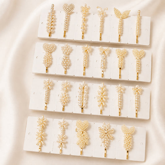 Pearl Hair Pins Set for Women | Elegant Pearl Hair Clips & Bobby Pins | Gold Hair Accessories for Girls & Bridal Hairstyles