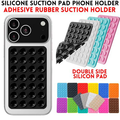 Double Side Silicone Suction Pad Phone Holder Self - Adhesive Rubber Suction Holder Silicon Square Phone Case Silicon Pad For Phone - Compatible With All Mobiles & Tablets