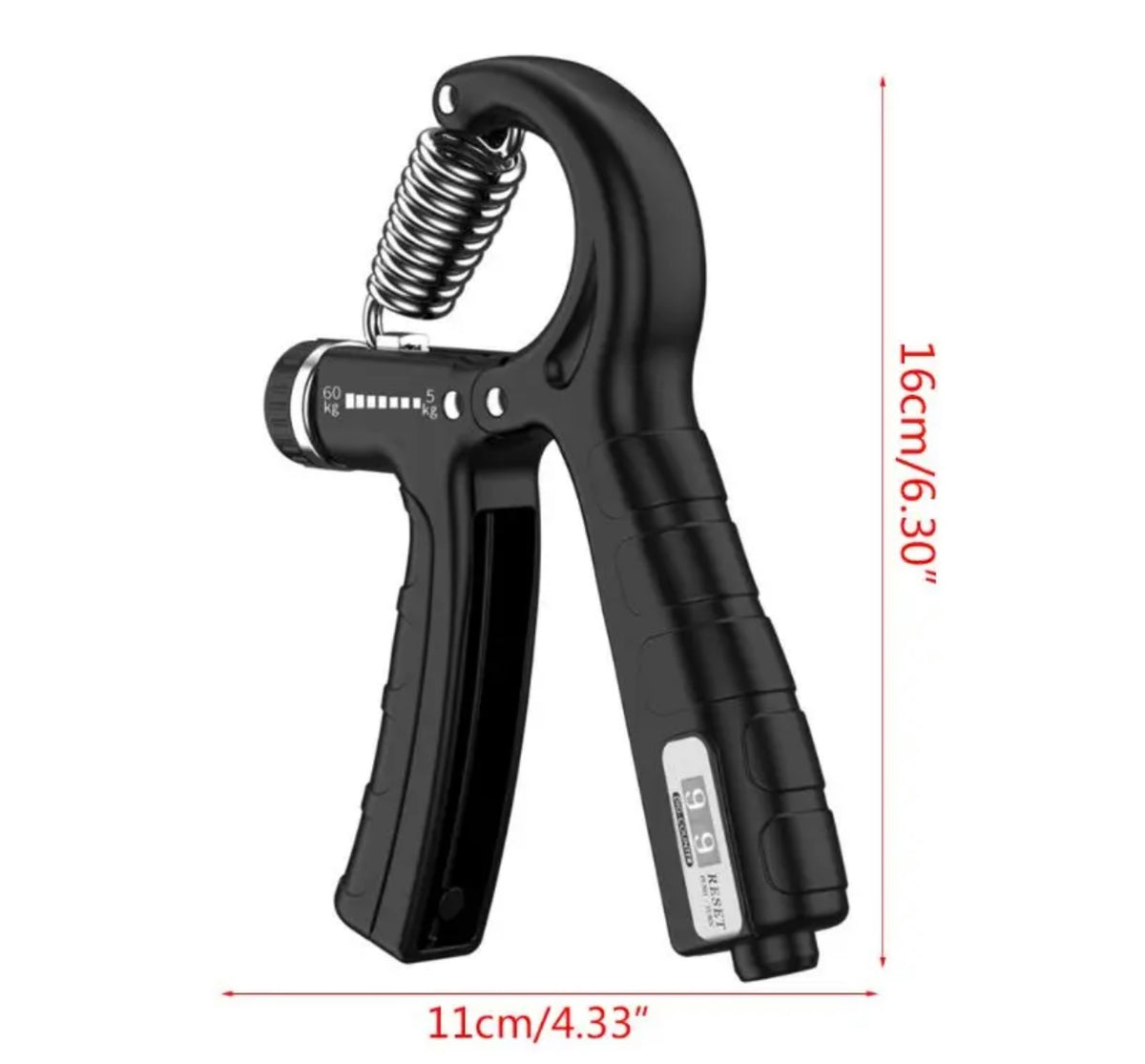 Automatic Counting Hand Gripper Adjustable Resistance Automatic Counting Non-Slip Hand Grip Strength Trainer Fingers Wrist Forearm Exerciser Workout Gear Home Gym Exercise Equipment Hand Gripper 5-60KG Automatic Non-Slip hand strengthen