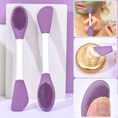 Introducing our Silicone Double Head Mask Brush—a versatile tool for precise mask application and deep cleansing. With dual silicone heads for even distribution and portability, it's your skincare essential for effortless routines.