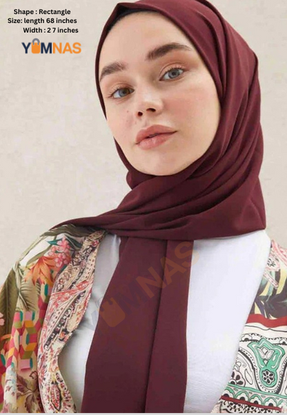 Maroon Luxury Chiffon Hijab for Women & Girls
