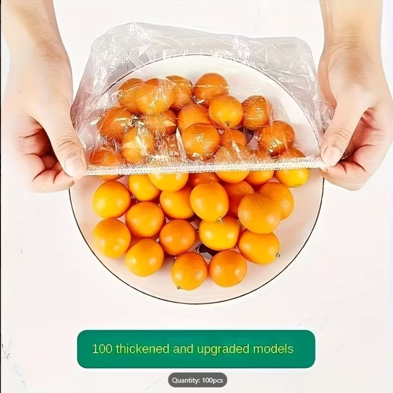 100 PCS Reusable Elastic Food Storage Covers – Stretchable Bowl Covers for Kitchen, Plastic Wrap Alternative for Plates, Bowls & Containers