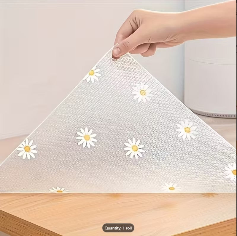 Antibacterial Waterproof Table Cushion & Anti-Slip Kitchen Mat – Multipurpose Drawer Liner, Cabinet Shelf & Table Protector (150cm x 30cm)