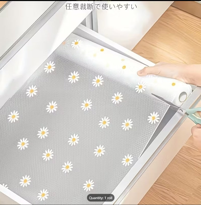Antibacterial Waterproof Table Cushion & Anti-Slip Kitchen Mat – Multipurpose Drawer Liner, Cabinet Shelf & Table Protector (150cm x 30cm)