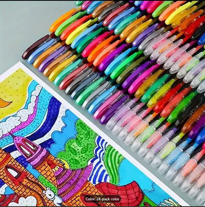 Glitter Gel Pen - Set of 12 multicolor Pens for Art & Craft, Permanent Gel Pen for Bling Writing, Highlight Glittering Effect for Painting