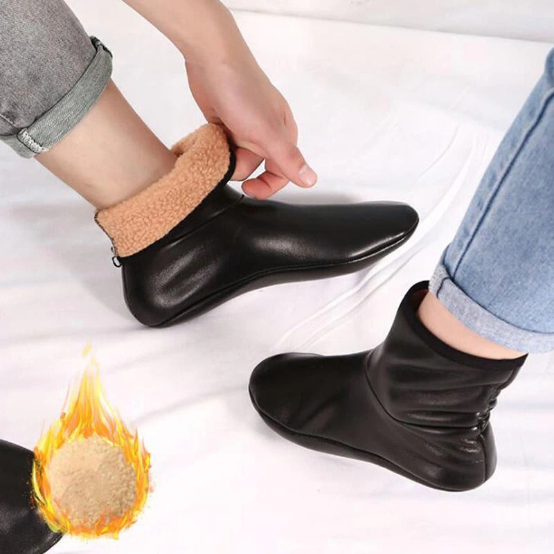 Winter Warm PU Leather Thermal Floor Socks for Adults – Anti-Slip Cozy Indoor Socks for Home & Cold Weather