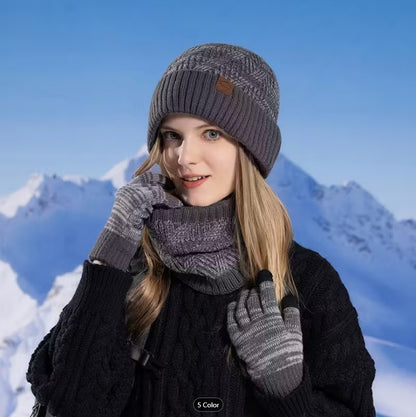 3 PCS Winter Hat & Scarf Set for Women & Men
