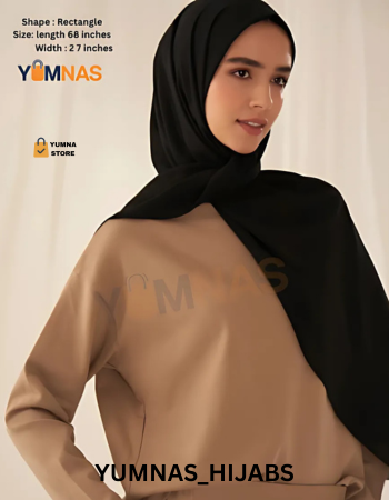Black Luxury Chiffon Hijab for Women & Girls