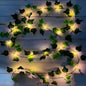 2.5 Meter Pothos Leaf LED String Lights – Battery Operated Artificial Vine Fairy Lights for Home, Weddings, Courtyards, Holidays, and Wall Decor
