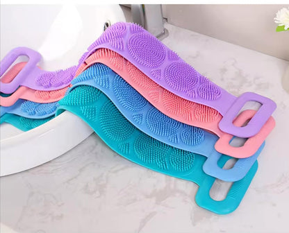 Silicone Body Scrubber Bath Belt For Men And Women Exfoliating Back Washer Shower Strap With Massage Nubs