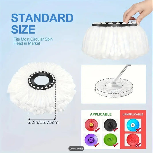 360° Rotating Microfiber Spin Mop Head Refill