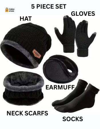 Winter Hat & Scarf Set for Women – High Elasticity, Thickened Warm Knit Beanie | Unisex Outdoor Headwear for Cold Weather, Skiing & Daily Wear