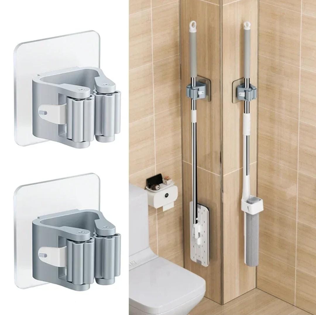 Easy-Install Wall-Mounted Mop & Broom Holder