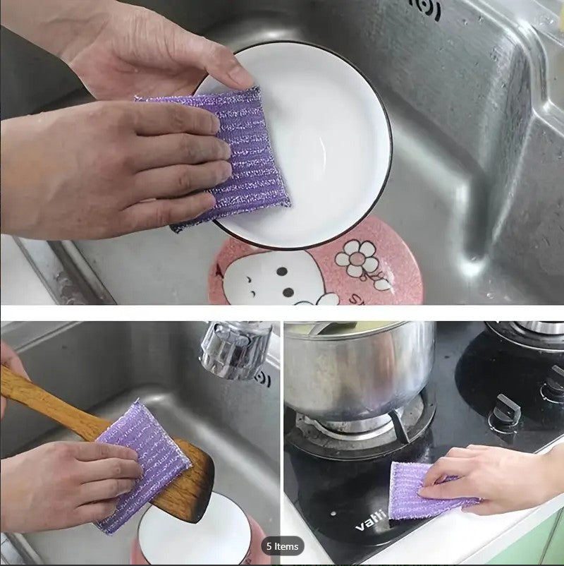1 Premium Non-Scratch Kitchen Cleaning Sponges | Double-Sided Reusable Dish Scrubber Pads for Pots, Pans & Non-Stick Cookware