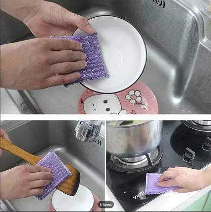 1 Premium Non-Scratch Kitchen Cleaning Sponges | Double-Sided Reusable Dish Scrubber Pads for Pots, Pans & Non-Stick Cookware