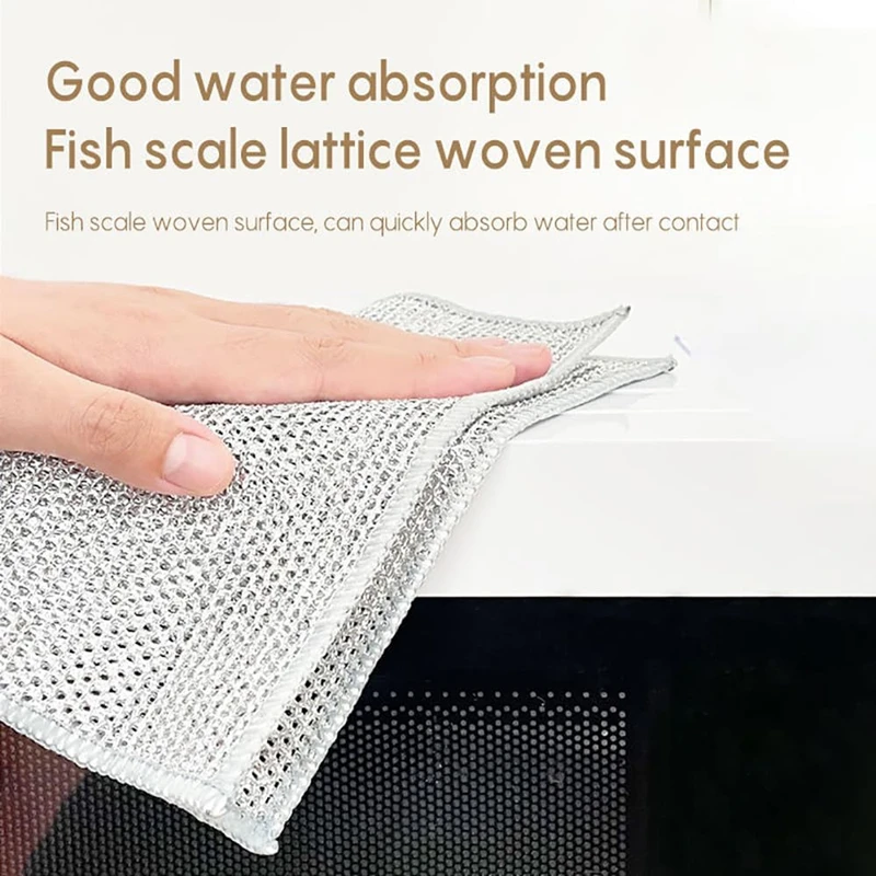 pack of 5 pcs Magic Dishcloth – Metal Wire Cleaning Cloth for Kitchen, Pots & Silver Dish Washing