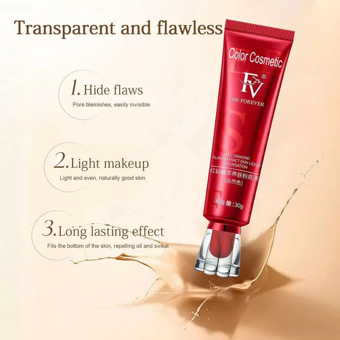 FV Foundation (Ivory) Oil Absorb Liquid Foundation Best Tube Foundation Full Coverage Base 30g